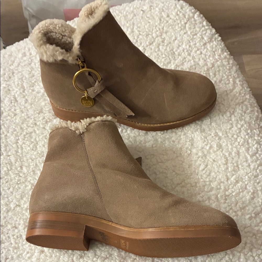 See by Chloe Suede Shearling Lined Boots NWOB
